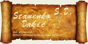 Stamenko Dakić vizit kartica
